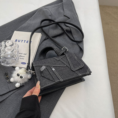 Fashionable denim stitching crossbody bag women's bag niche versatile casual shoulder bag high-end this year's new handbag