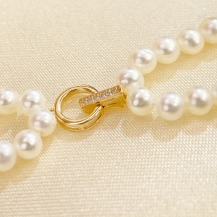 18K Gold Pearl Accessories Necklace Bracelet Buckle Versatile Simple and Elegant Diamond Inlaid Accessories Without Beads or Chain