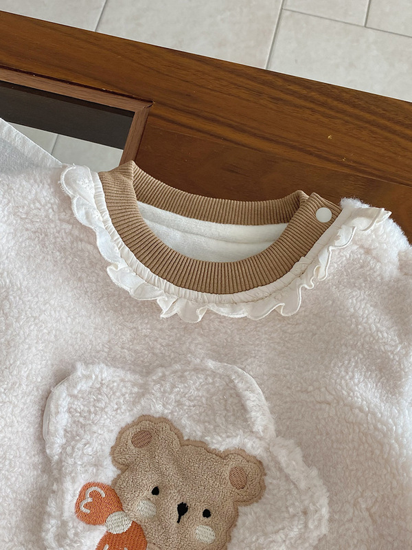 婴儿衣服秋冬装加绒保暖连体衣韩系小月龄女宝宝洋气卡通外出爬服|undefined