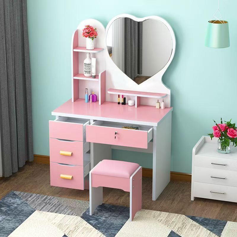 Alta sensación de ensamblaje de dormitorio mesa de maquillaje mini gabinete de maquillaje en línea popularidad moderna simple mesa de maquillaje