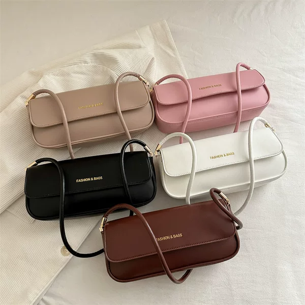 Wholesale fashion luxury portable baguette bag women's bag 2025 spring new simple western style shoulder bag commuter underarm bag