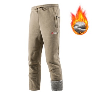 Norwegian Cold-Proof Fleece-Lined Thickened Fleece Pants Heavy Outdoor Sports Casual Warm Autumn and Winter Unisex Straight-Leg Sweatpants