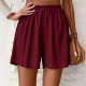 Cross-border exclusive for Amazon 2025 summer simple design ruffled decoration solid color shorts women a generation of hair