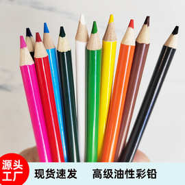 油性彩色铅笔12色圆形长支画画彩铅涂色画笔批发彩绘套装涂鸦