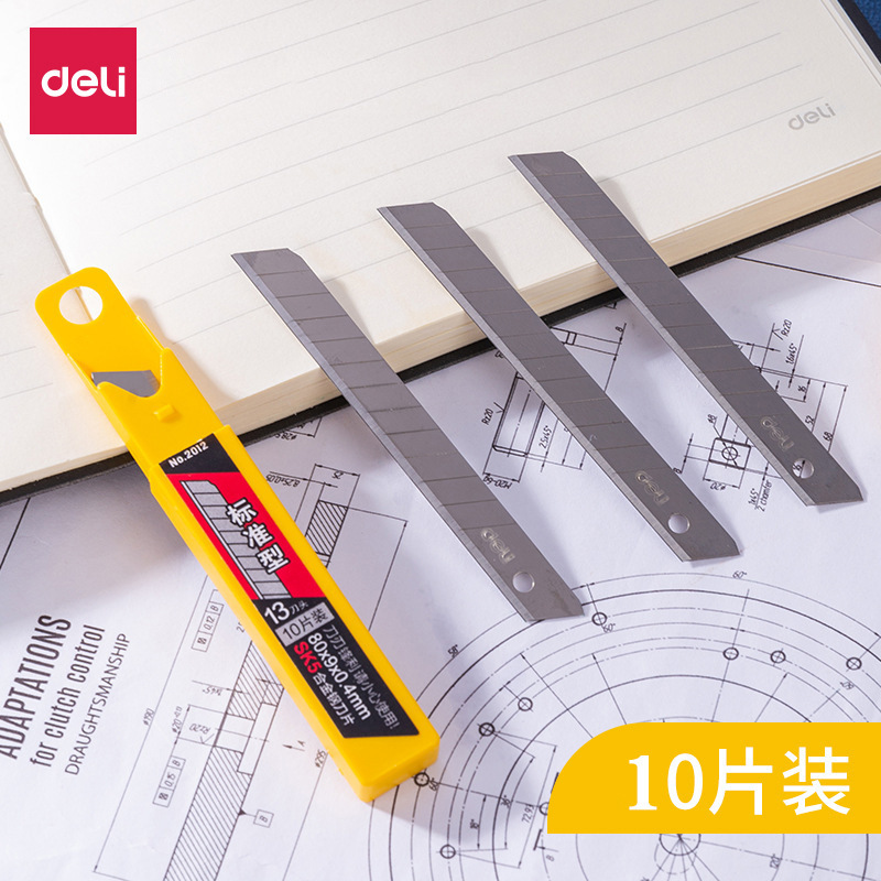 Deli 2012 Small size art blade SK5 paper cutting small size blade replacement blade multi-cutter head 1 Box 10 pieces Deli 2012 Small size art blade SK5 paper cutting small size blade replacement blade multi-cutter head 1 Box 10 pieces