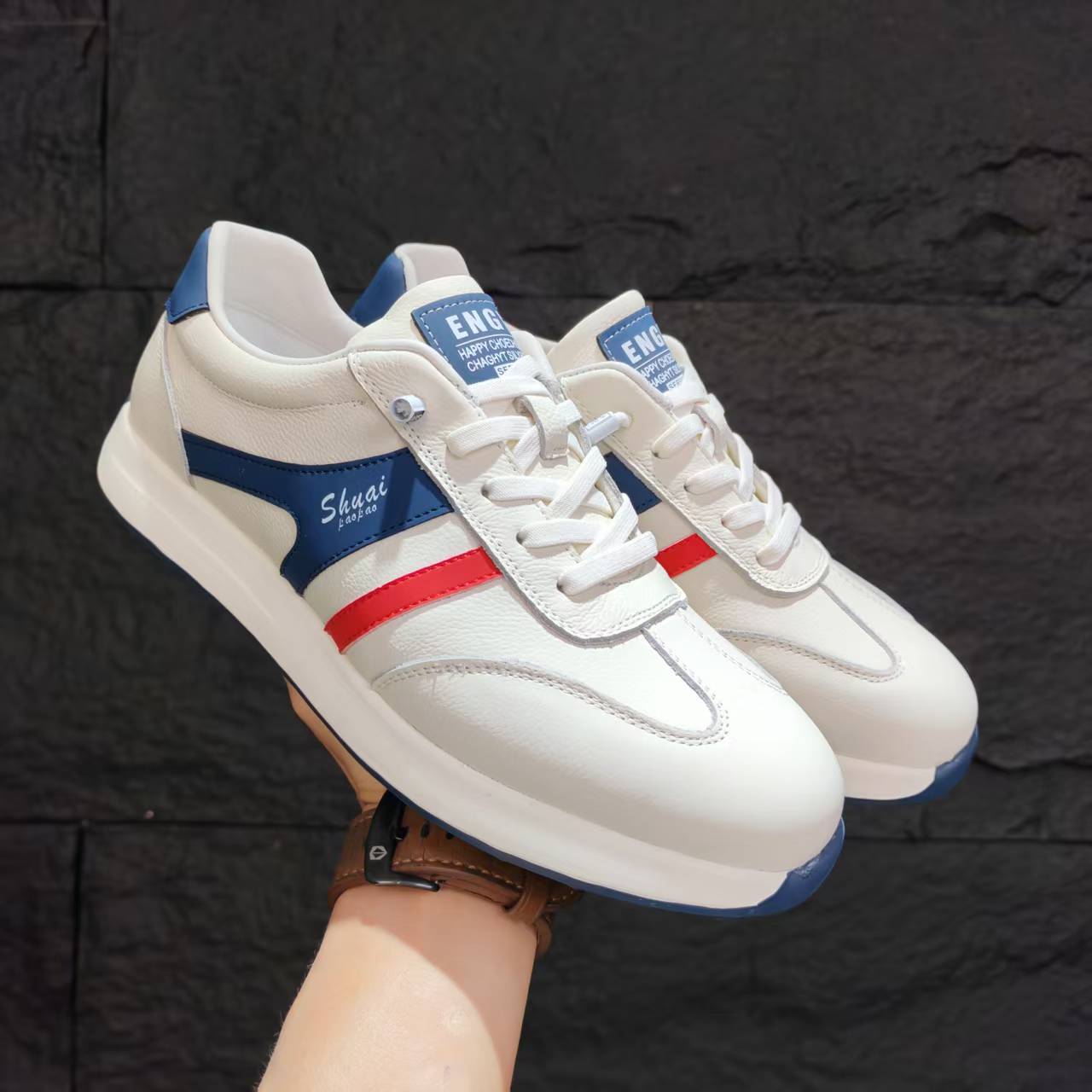 [Cuero de vaca] Nuevo cuero de vaca de negocios, deportes de ocio, estilo transpirable, fondo grueso, cuatro estaciones