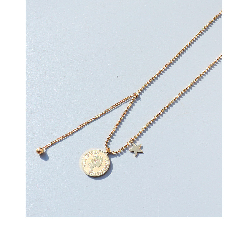 Simple New Round Card Pendant Necklace display picture 5