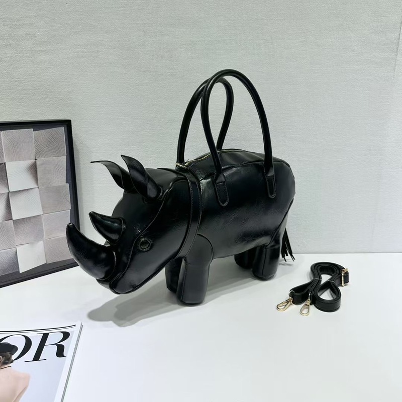 新品创意搞怪3D动物手提包犀牛形状异形包可单肩斜挎包工厂批发|undefined
