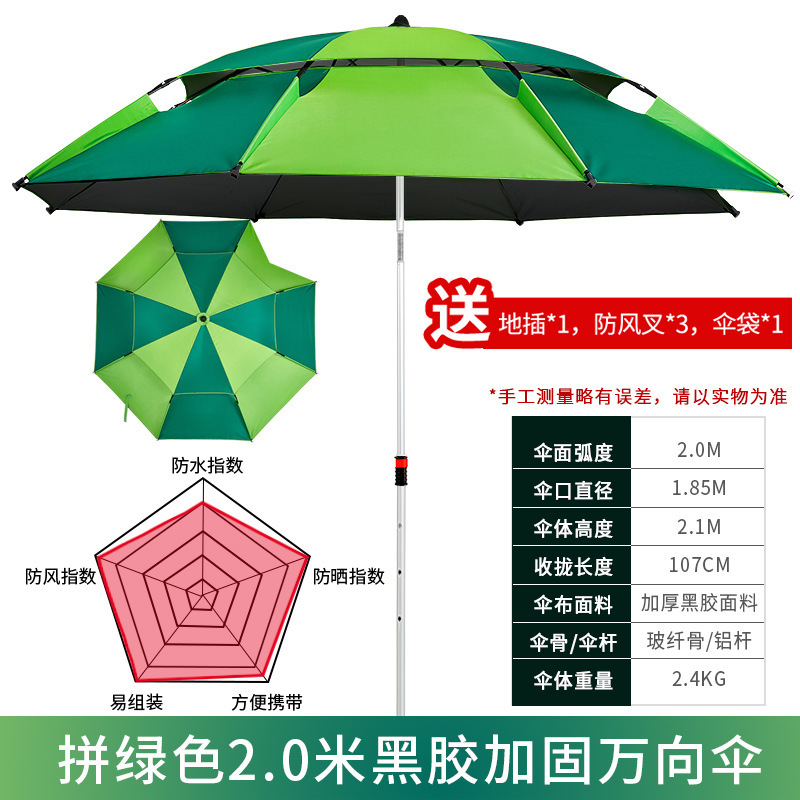 戴威营钓鱼伞大钓伞三折叠雨伞万向防晒防暴雨遮阳新款户外垂钓伞|undefined
