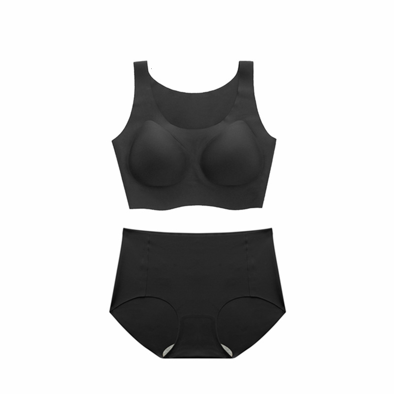 Conjunto de ropa interior sin costuras Cloud, chaleco transpirable inalámbrico de una pieza, estilo deportivo, sujetador y bragas con espalda bonita sin tallas