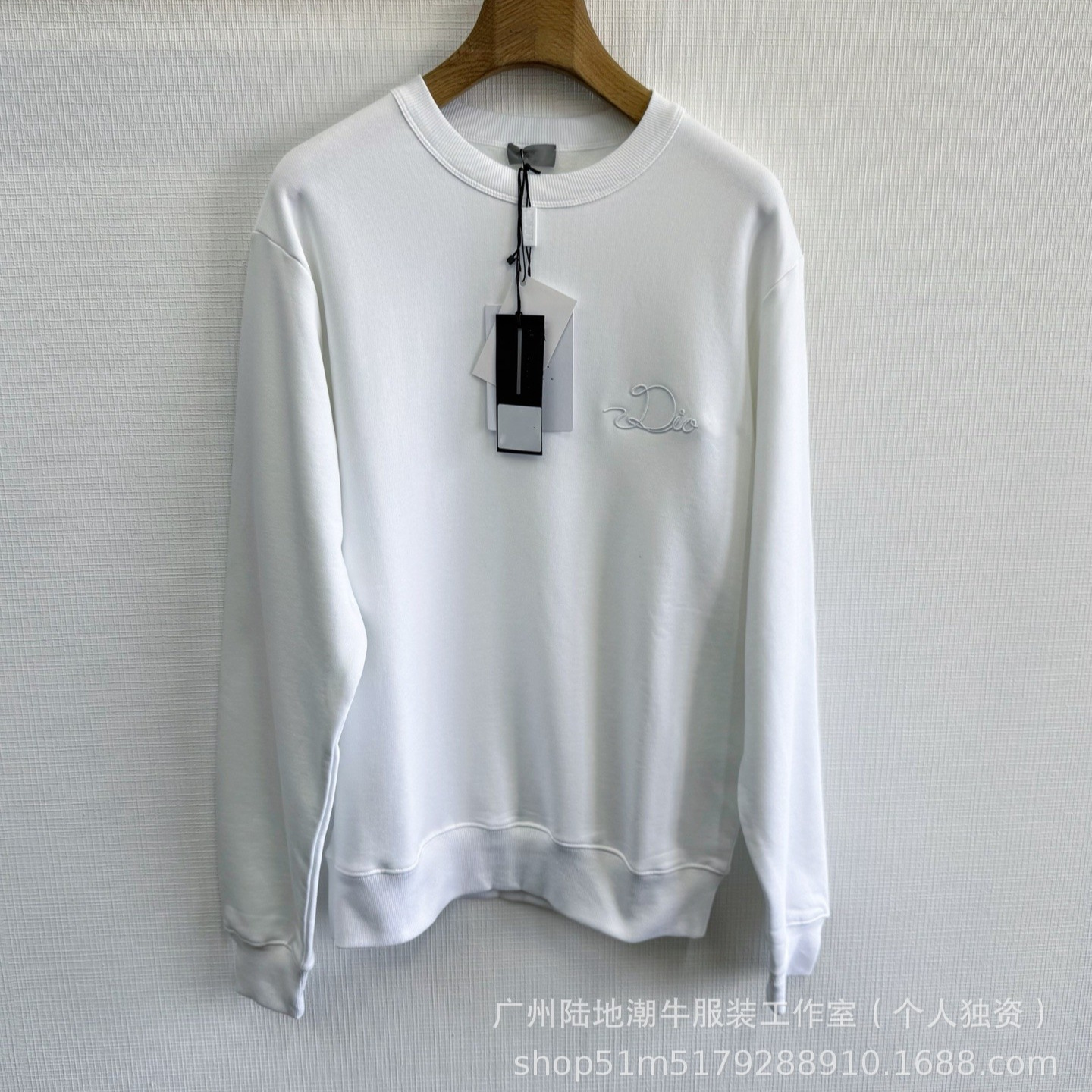 正确版本现货25fw D家 织缎徽章圆领卫衣男女同款