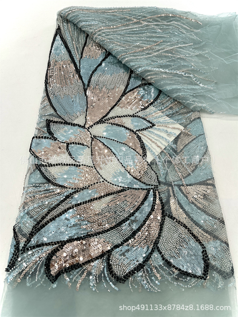 Industria pesada, cuentas, lentejuelas, telas, vestidos de moda, vestidos de baile, vestidos de cena para damas, telas bordadas, venta al por mayor transfronteriza