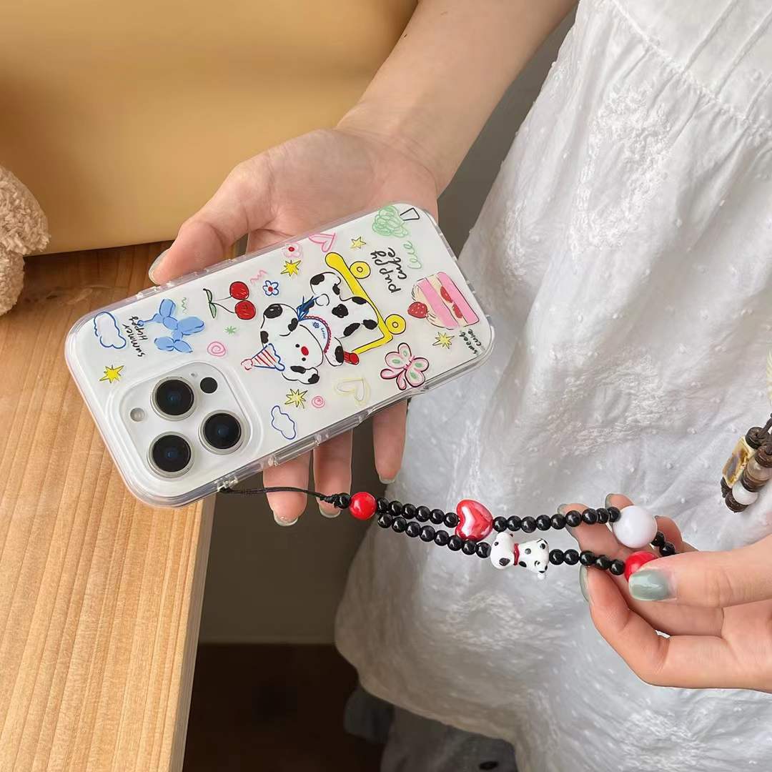 Graffiti lindo cereza patineta cachorro para iphone16ProMax/15 funda para teléfono 13 Apple 14 hembra 15P