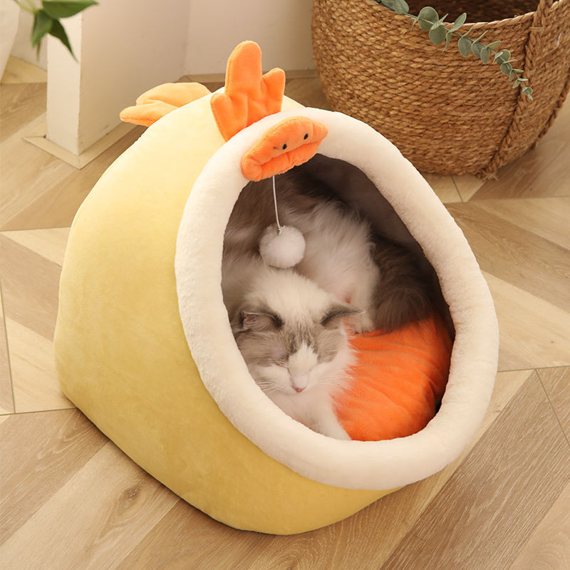 Cat Litter Four Seasons Universal Villa Semi-enclosed Removable And Washable Cat House Winter Warmth Thickened Large Dog Litter Bed Pet Litter