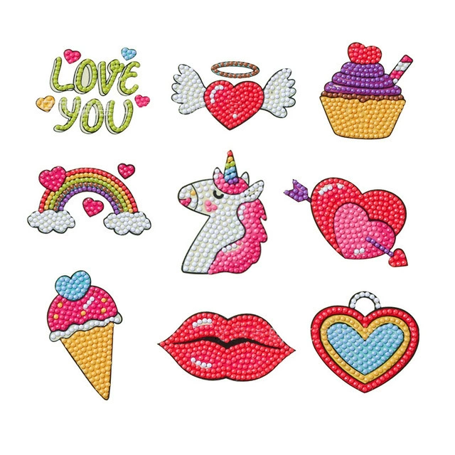5D детский набор для алмазной мозаики sticker DIY, повседневные животные дизайны, разные размеры (наклейка и стразы)