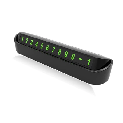 Printed Logo Temporary Car Parking Number Plate with Pressable Hidden Numbers, Suitable for Tesla (Nömrəli dayanma kartı) - 297-black-abs-resistant-to-60-degrees-high-temperature
