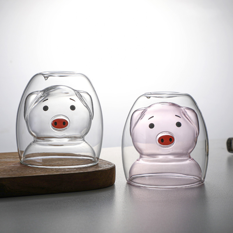 High borosilicate high temperature resistant double-layer glass cute…