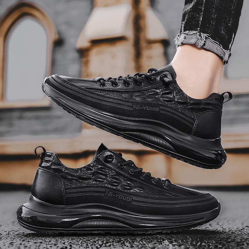 Zapatos de piel de cocodrilo zapatos de otoño para hombres 2024 nuevos zapatos deportivos tendencia zapatos casuales de todo fósforo zapatillas de deporte para hombres