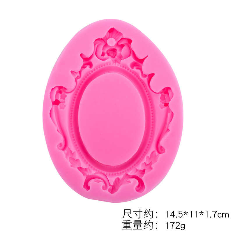 Marco de fotos de encaje en relieve de estilo europeo Marco DIY yeso piedra fragante Fondant chocolate molde de silicona para hornear