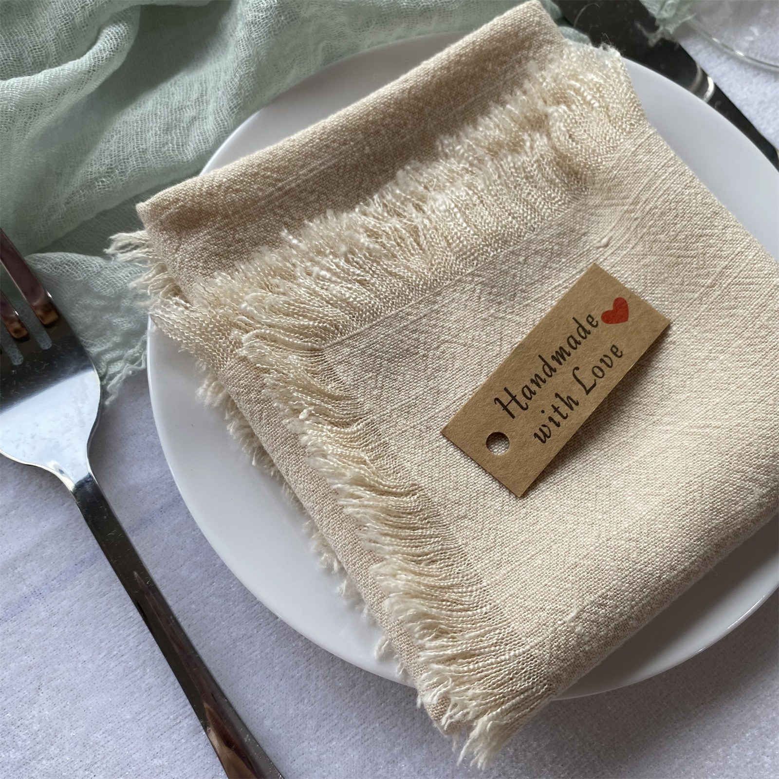 Amazon servilleta rebabas boca paño del Norte de Europa y Asia algodón Lino fiesta de vacaciones decoración estera de mesa transfronteriza fábrica al por mayor