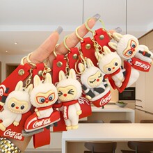 跨境新款可乐滑板拉布布小绵羊钥匙扣纪念挂饰汽车包配饰礼品批发