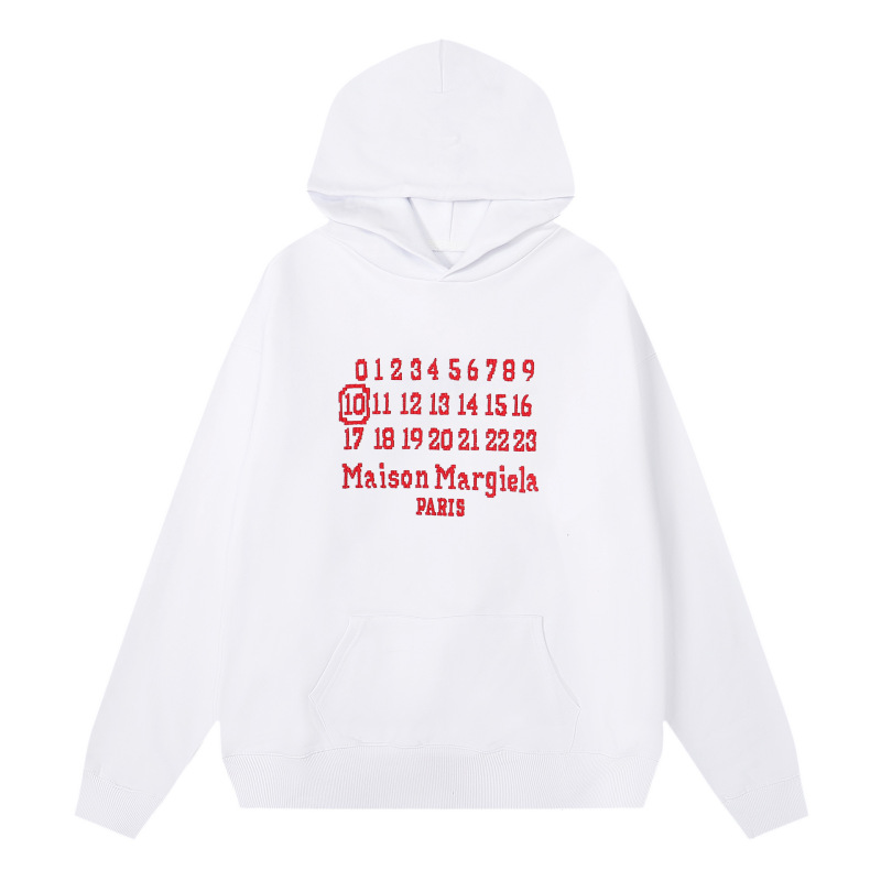 【跨境潮牌25S高品质MM6】春秋纯棉重料轻奢男女同款毛圈帽衫卫衣|undefined