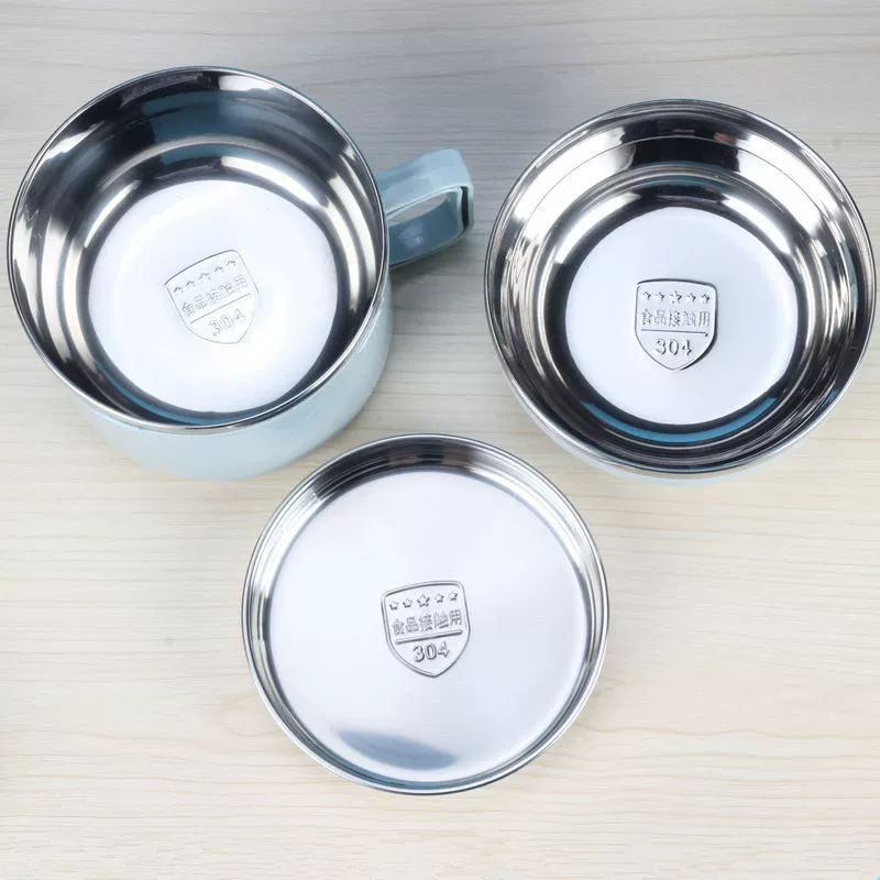304 большой емкости толстая студенческая чашка быстрого питания из нержавеющей стали антиплакия изолированная коробка для завтрака столовая миска для риса общежитие чашка с лапшой быстрого приготовления