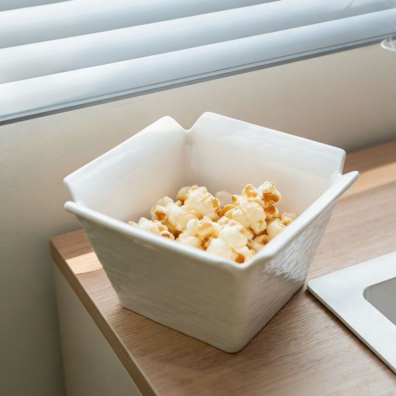 High-Looking, Irregularly Shaped Square Ceramic Rice Bowls, Noodle Bowls, Breakfast Bowls, Beautiful Snack Bowls, French Fry Bowls, Fruit Salad Bowls