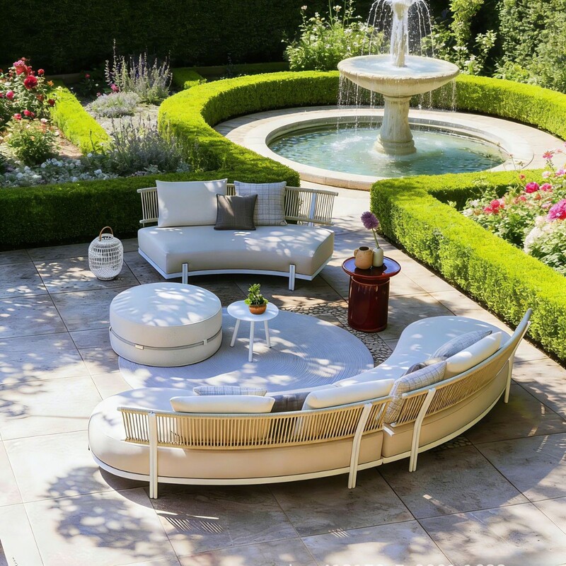 Outdoor Curved Sofa Patio Terrace Rattan Leisure Set Sun-Proof Waterproof Villa Hotel Rattan Chair Custom-Made for Guesthouses Outdoor Curved Sofa Patio Terrace Rattan Leisure Set Sun-Proof Waterproof Villa Hotel Rattan Chair Custom-Made for Guesthouses