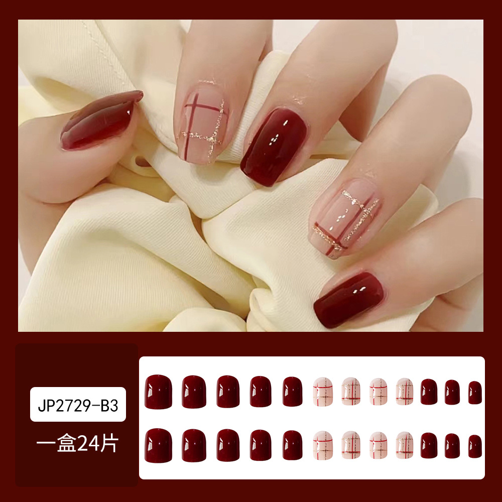 Puntas de uñas postizas de estilo europeo y americano, piezas de uñas desmontables de longitud media, uñas usables, puntas de uñas puras y elegantes.