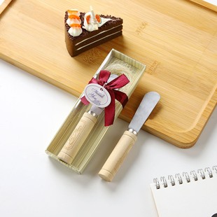 Amazon's Best-Selling Wooden Butter Knife Stainless Steel Home Daily Use Restaurant Cake Cutting Wedding Holiday Party Gift