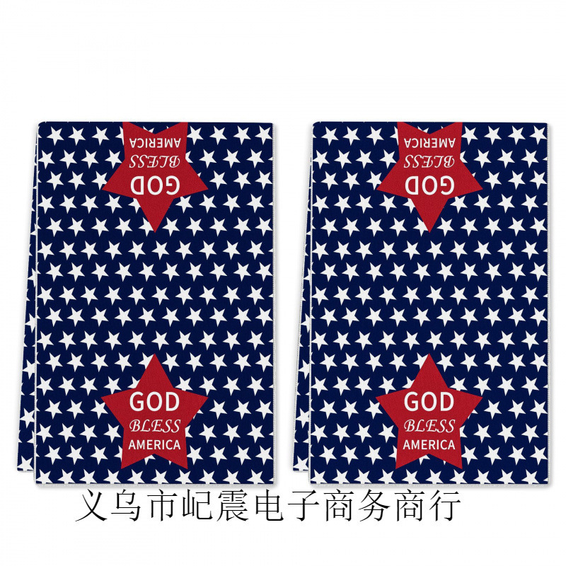 Cross-Border Hot Sale Anniversary Simple Kitchen Home Dish Towel American Independence Day Kitchen Absorbent Towel Wholesale Cross-Border Hot Sale Anniversary Simple Kitchen Home Dish Towel American Independence Day Kitchen Absorbent Towel Wholesale