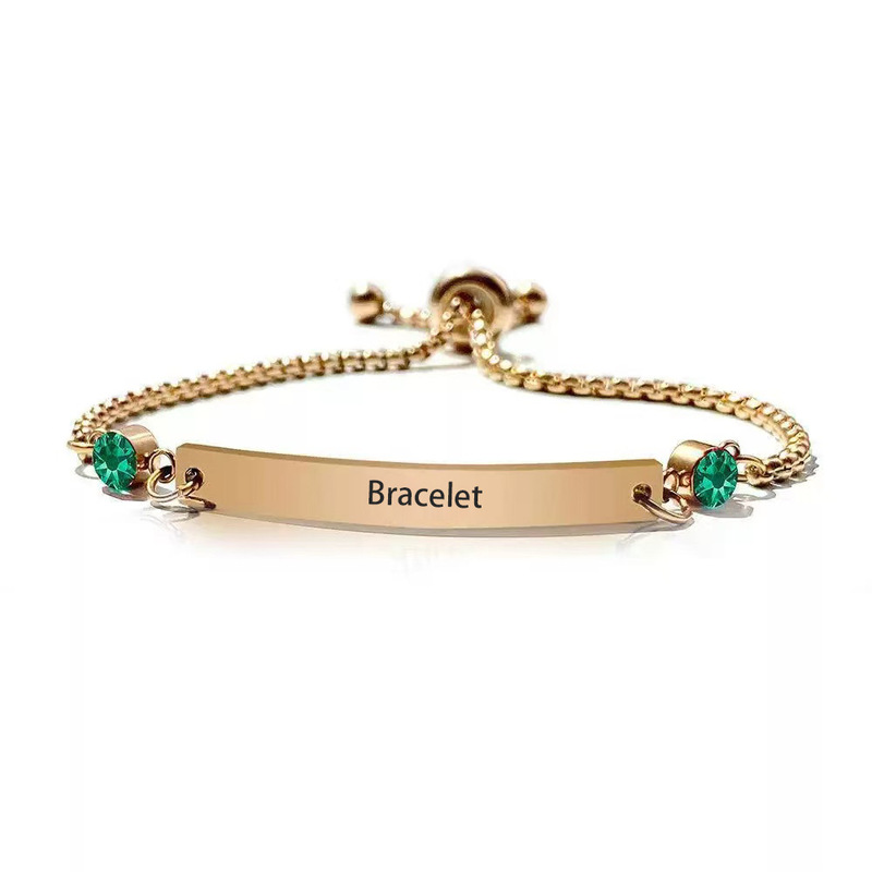 Fashion Women's Bracelet Copper Gold-Plated Birthday Gift Curved Brand Coordinate Engraving Women's Bracelet