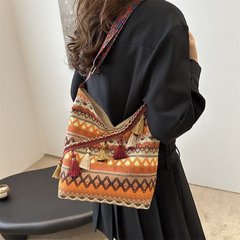 女性のためのバッグ 2025 新しいトレンディなファッションシンプルなショルダーバッグレトロエスニックスタイル大容量クロスボディトートバッグ