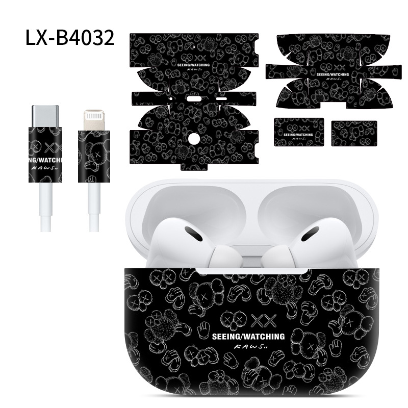 Adecuado para pegatinas de AirPods Pro2/Pro3, textura mate, película para auriculares Apple, película protectora de cobertura total