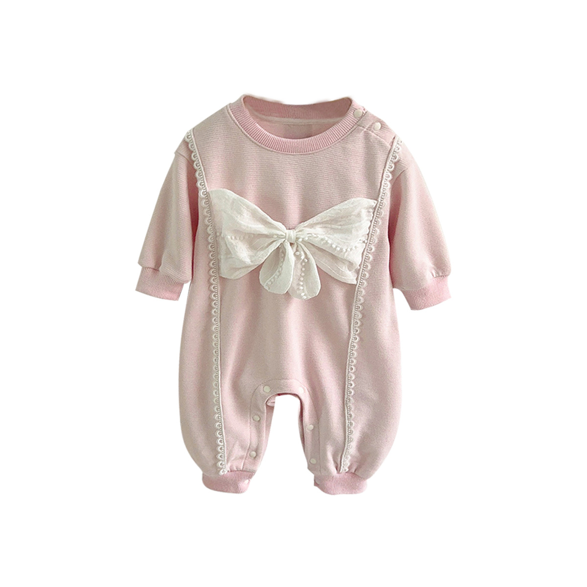 2025 primavera lazo de una pieza de escalada larga bebé recién nacido princesa mameluco lindo súper lindo