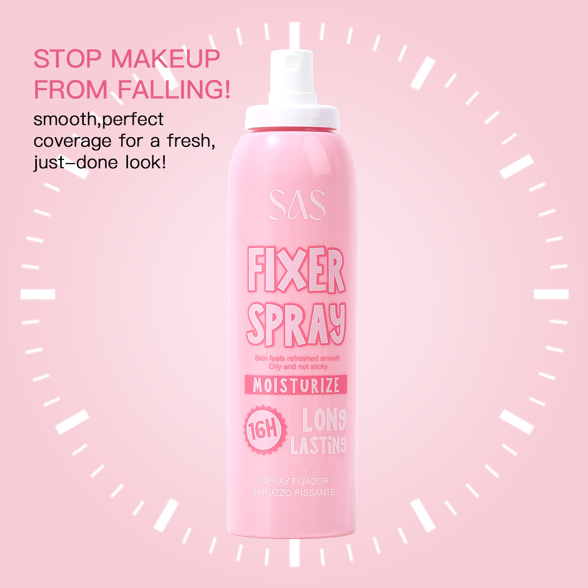 USHAS transfronterizo exclusivamente para el lugar, venta caliente, impermeable, a prueba de sudor, de larga duración, sin maquillaje, control de aceite hidratante, spray de fijación de maquillaje hidratante