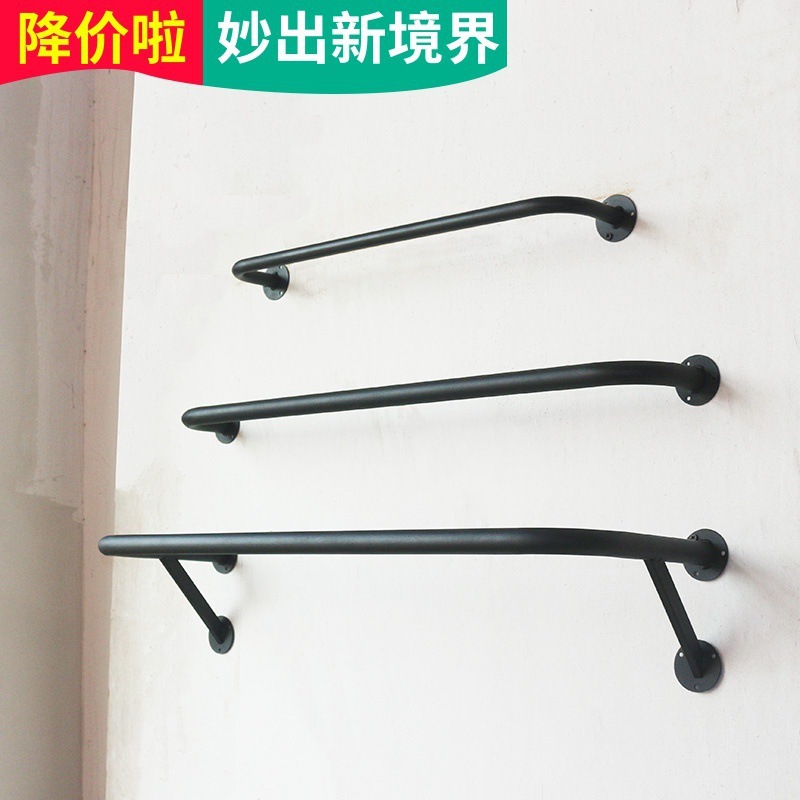 服装店上墙卖衣服架子挂衣架壁挂长杆正挂侧挂墙上挂钩女装简单