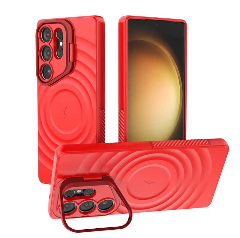 新款磁吸支架适用三星S25 Ultra防摔手机壳S25 Plus波纹保护套|undefined