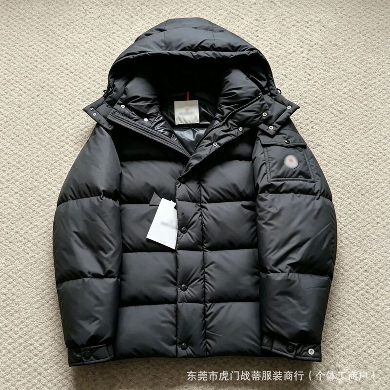 Cross-Border High-End Export m Marnell Black Classic down Jacket with White Duck Down, Comfortable, Warm, and Cold-Resistant Hooded Coat