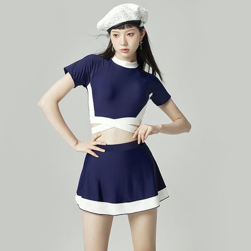 New Women's One-piece Sporty Casual Conservative Slimming Belly Covering Beach Hot Spring Vacation Swimsuit Wholesale