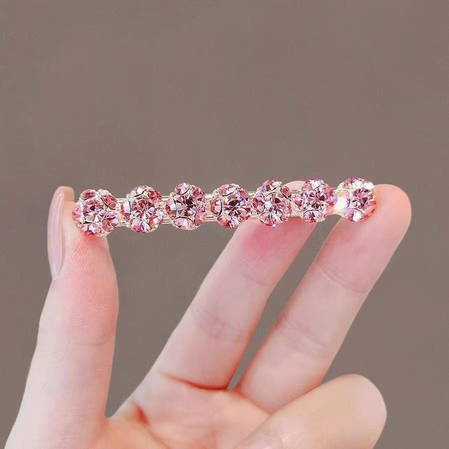 2023 New Style Imitation Crystal Hairpin Women's Diamond Side Fringe Clip Elegant Broken Hair Duckbill Clip Hairpin Hair Headwear