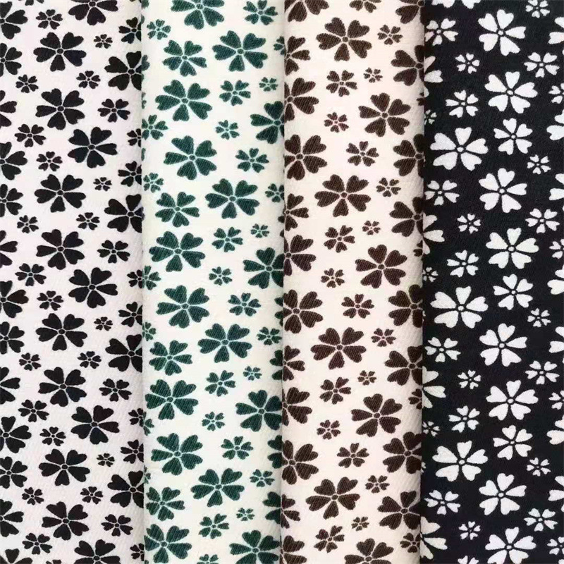 Autumn and winter New products Woven Polyester fiber Fiber Twill Brushed printing Flannel material Broken flowers clothing furniture Fabric