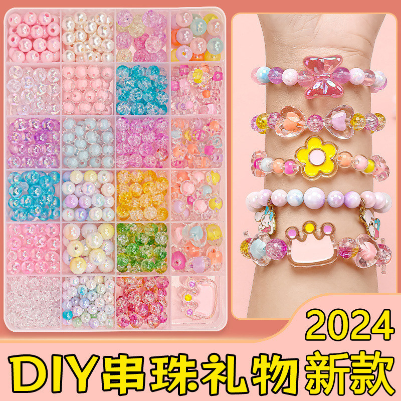 Nuevos niños juguetes de cuentas hechos a mano chicas diy pulseras rompecabezas joyas creativas material collar pulseras cuentas