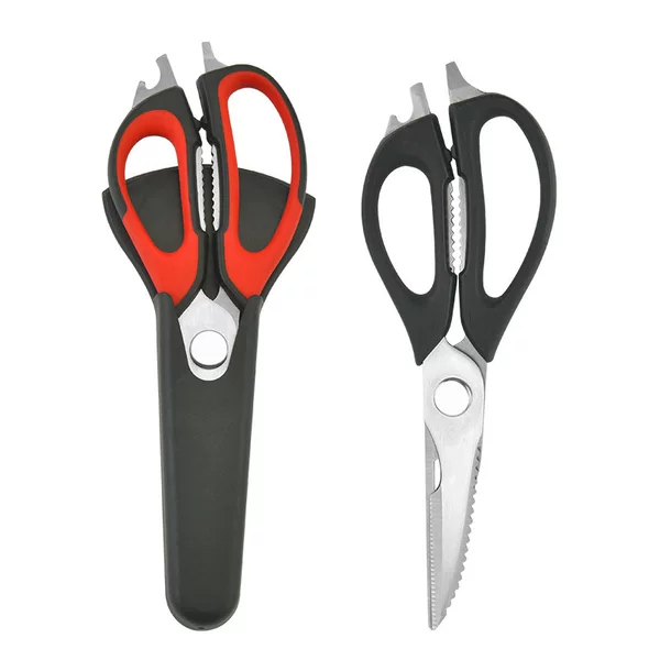 Refrigerator Scissors Removable Magnetic Kitchen Scissors Stainless Steel Household Kitchen Food Scissors Barbecue Scissors Chicken Bone Scissors