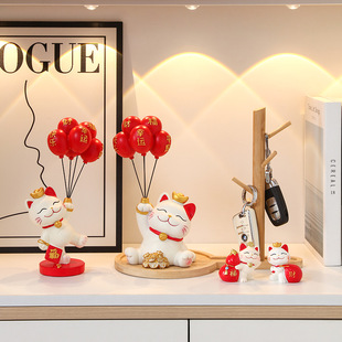 New home, housewarming, new home decoration, lucky cat entrance, key storage decoration, hanging rack, living room decoration