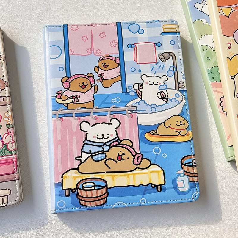 ラインパピー A5 レザー フルカラー インナーページ ノート かわいい漫画 学生日記 手元帳 ギフト|undefined