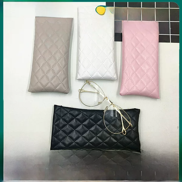 Glasses Bag Automatic Closure Stretch Glasses Bag Leather Portable Myopia Glasses Case Men's and Women's Waterproof Glasses Storage Bag
