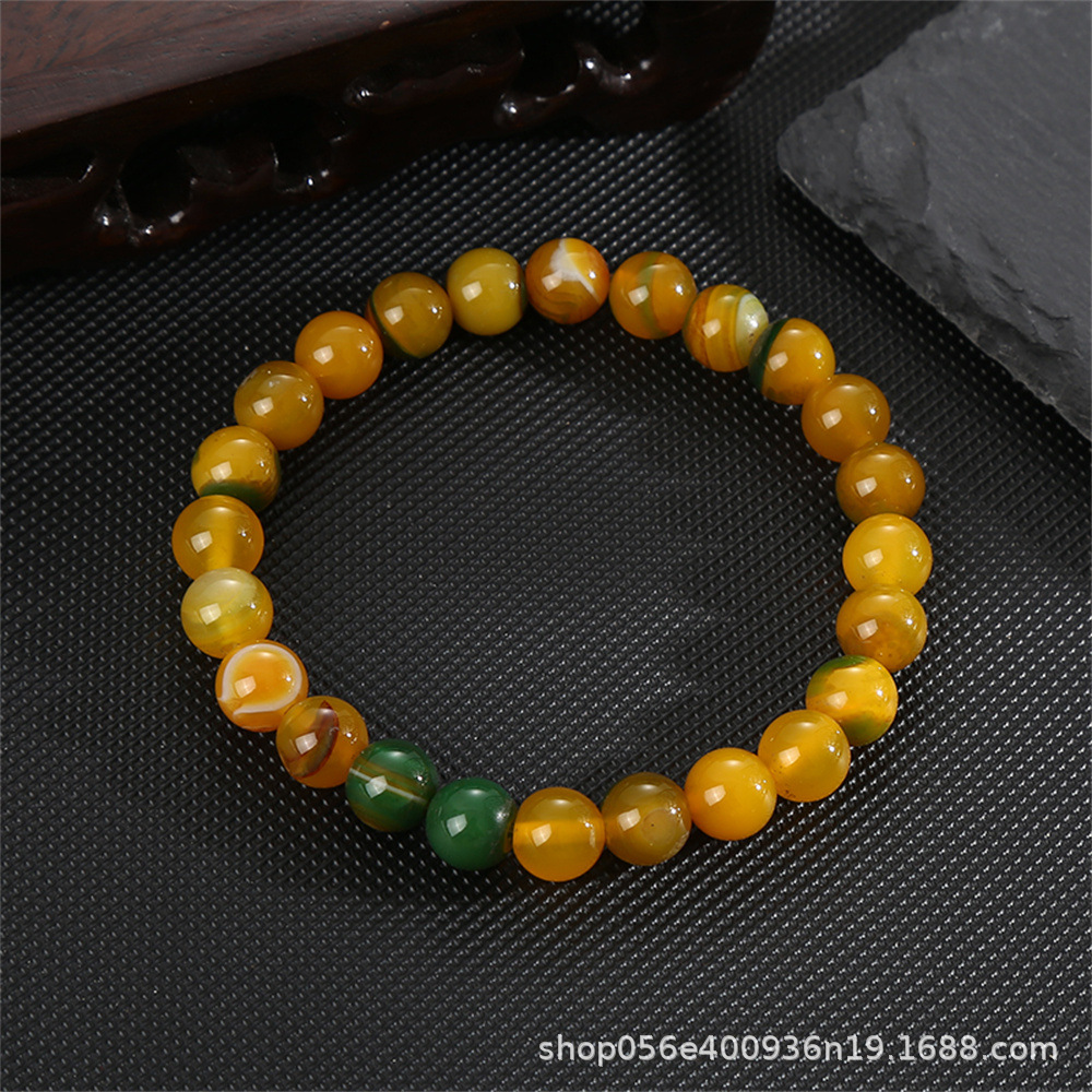 Moda simple 8mm pulsera de piedra de ágata natural alta sensación de mano de cristal cuentas pulsera comercio exterior al por mayor damas