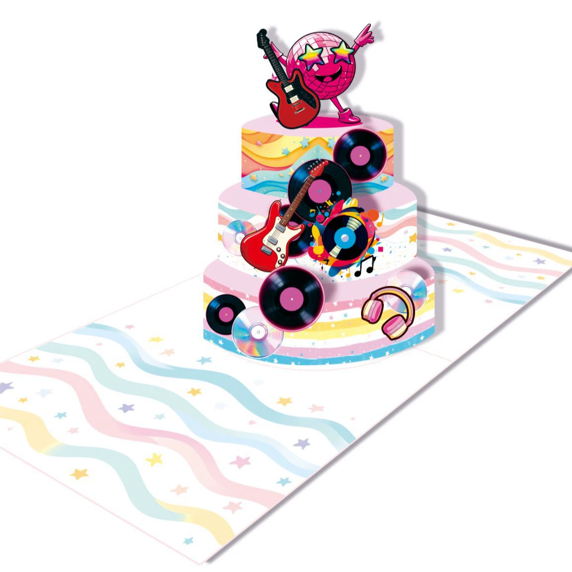 Кросс-граничная платформа Amazon TEMU: персонализированная 3D-стерео открытка с музыкой для дня рождения, высококачественная поздравительная открытка